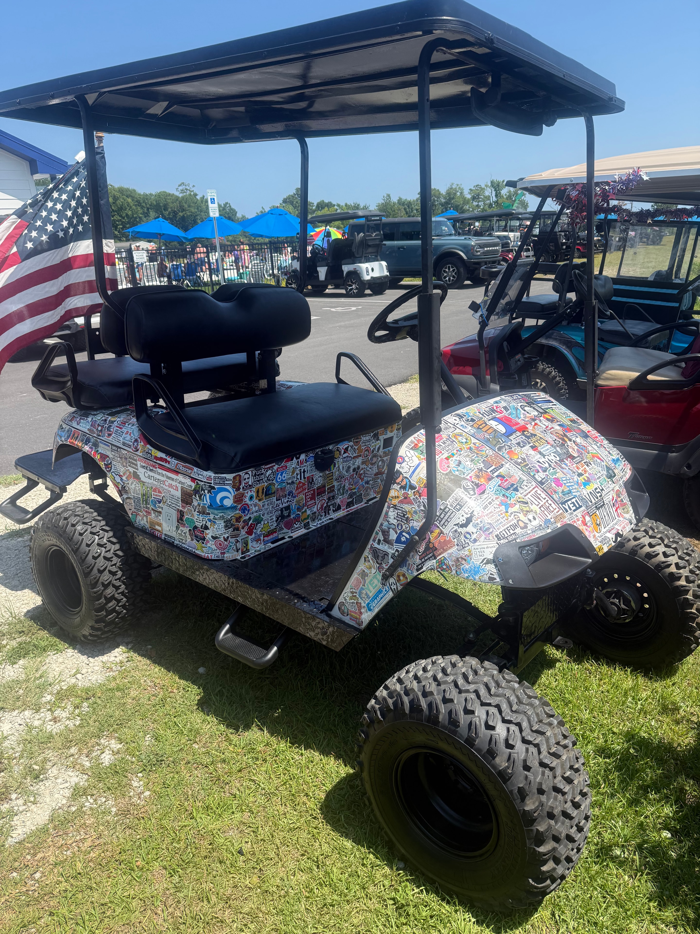 Finished golf cart body wrap